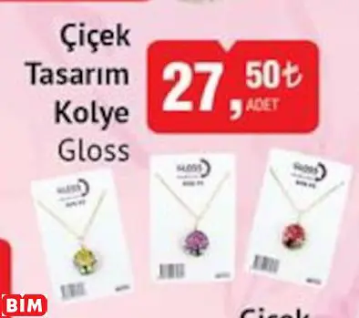GLOSS ÇİÇEK TASARIM KOLYE GLOSS ÇİÇEK TASARIM KOLYE